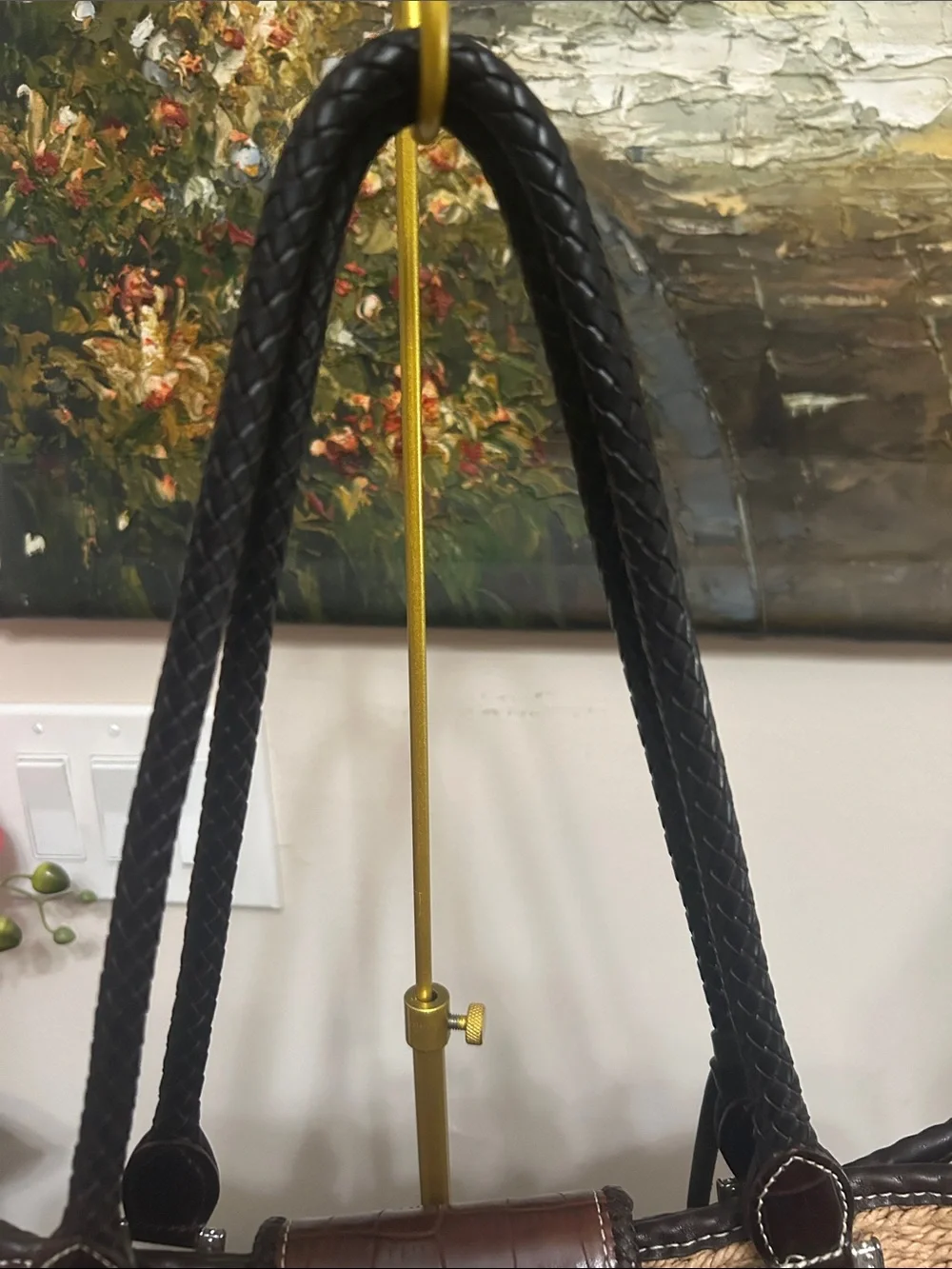 Brighton Natural Straw Tote with Brown Leather Trim and Heart Charm